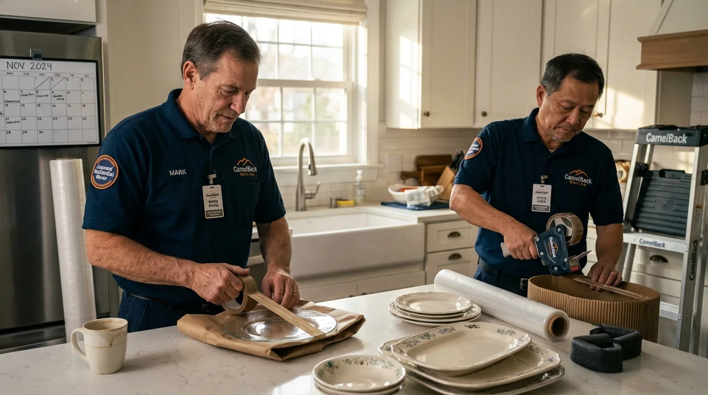 Professional crew packing kitchen dishware in Orange Park, FL